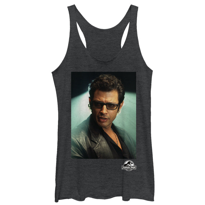 fifth sun Women's Jurassic Park Dr. Malcolm Hero Portrait Racerback Tank Top