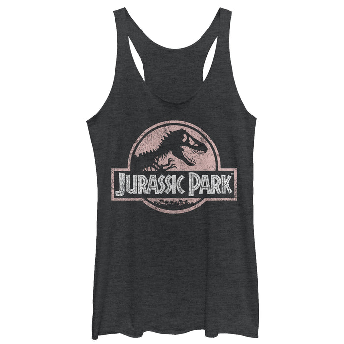 Fifth Sun Women's Jurassic Park Dusty Logo Racerback Tank Top