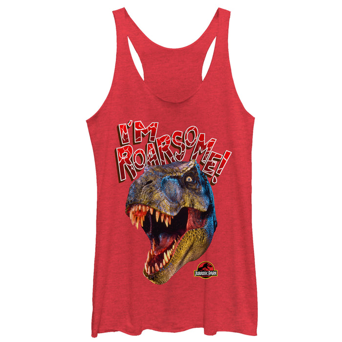 fifth sun Women's Jurassic Park I'm Roarsome T.Rex Racerback Tank Top