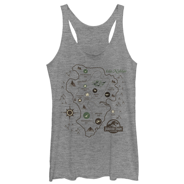 fifth sun Women's Jurassic Park Isla Nublar Map Racerback Tank Top fifth sun Women's Jurassic Park Isla Nublar Map Racerback Tank Top