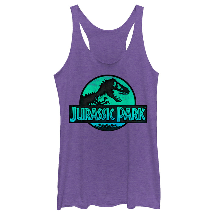 fifth sun Women's Jurassic Park Ocean Ripple Logo Racerback Tank Top