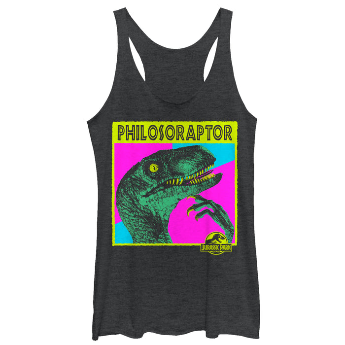 fifth sun Women's Jurassic Park Philosoraptor Racerback Tank Top
