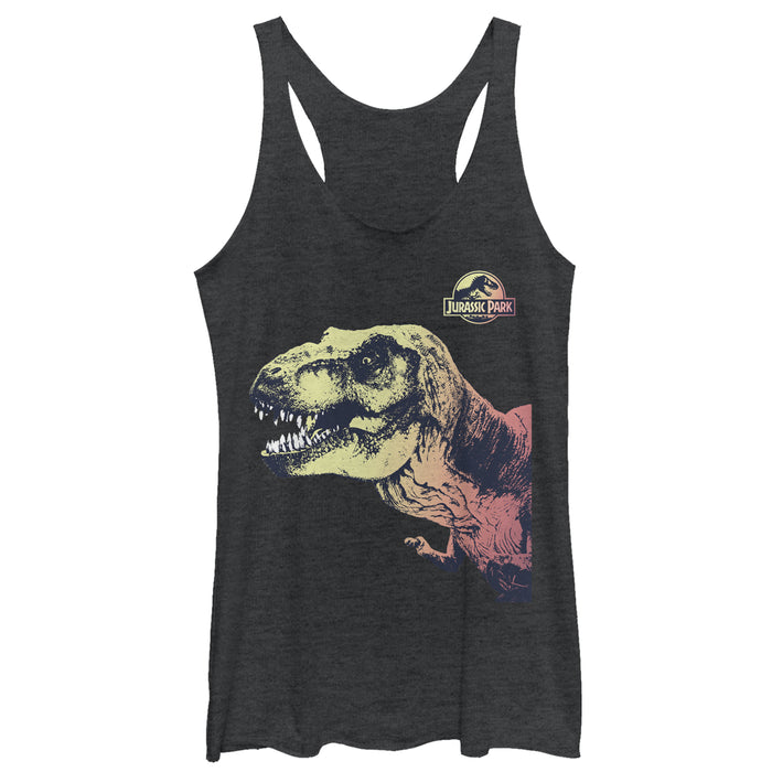 fifth sun Women's Jurassic Park Sneaky T. Rex Racerback Tank Top