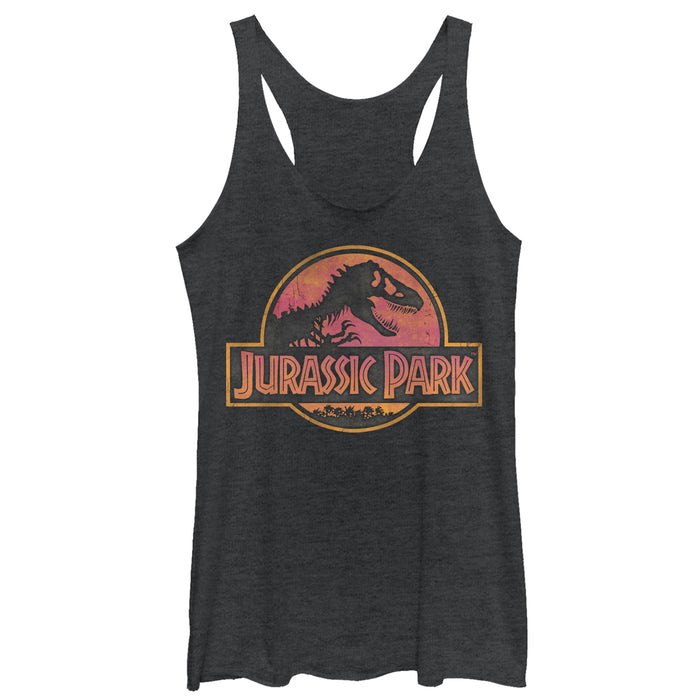 fifth sun Women's Jurassic Park Sunrise Logo Racerback Tank Top