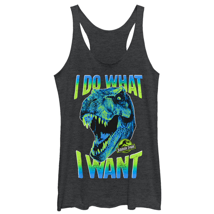 fifth sun Women's Jurassic Park T. Rex Do What I Want Racerback Tank Top