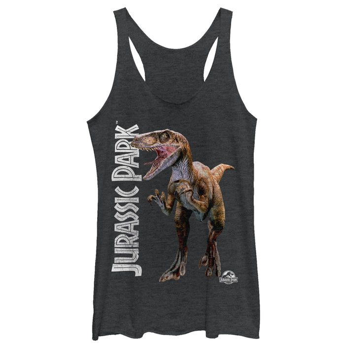 fifth sun Women's Jurassic Park Velociraptor Logo Racerback Tank Top fifth sun Women's Jurassic Park Velociraptor Logo Racerback Tank Top