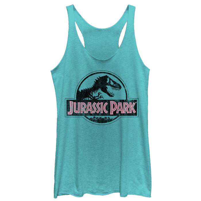 fifth sun Women's Jurassic Park Vintage Logo Racerback Tank Top