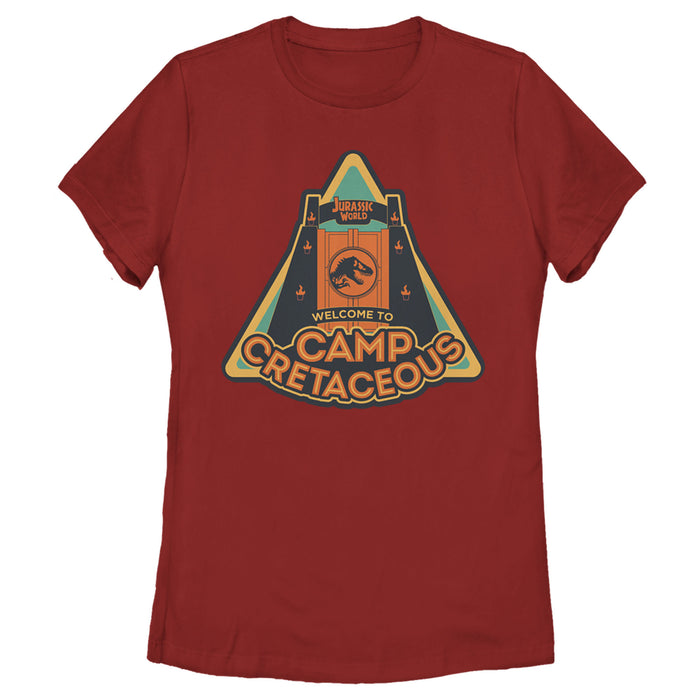 fifth sun Women's Jurassic World: Camp Cretaceous Welcome Gate T-Shirt