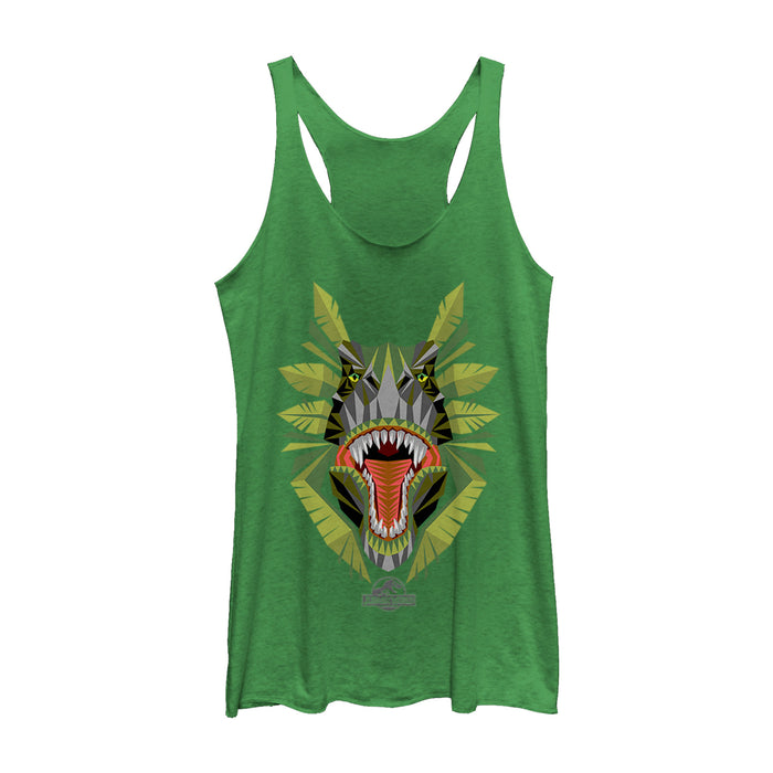 fifth sun Women's Jurassic World Dinosaur Jungle Grin Racerback Tank Top