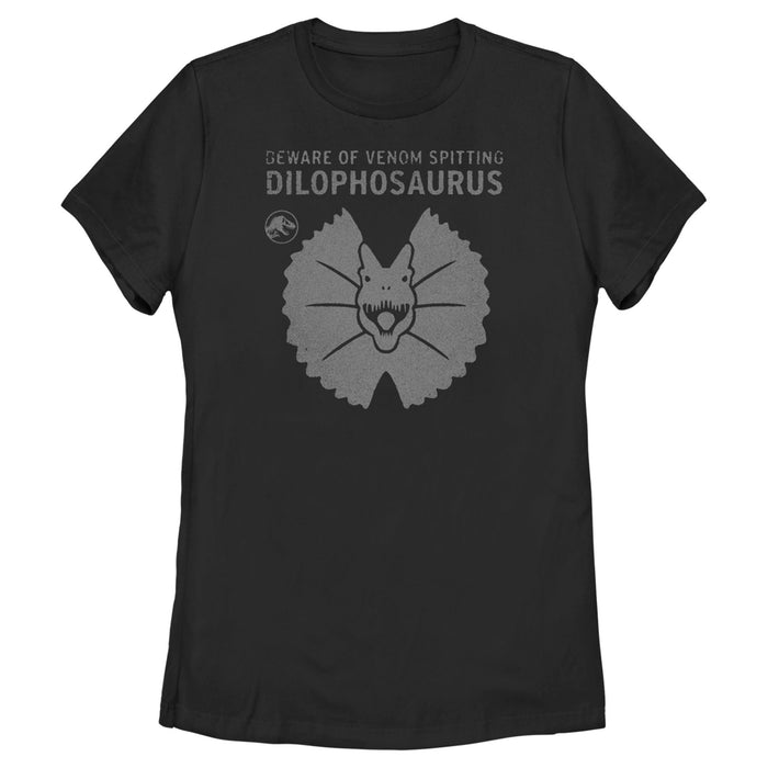 fifth sun Women's Jurassic World: Dominion Beware Venom Spitting Dilophosaurus T-Shirt
