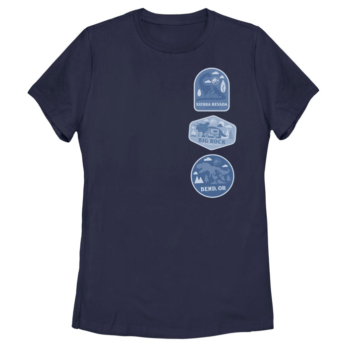 fifth sun Women's Jurassic World: Dominion Destination Travel Dinosaur Badges T-Shirt