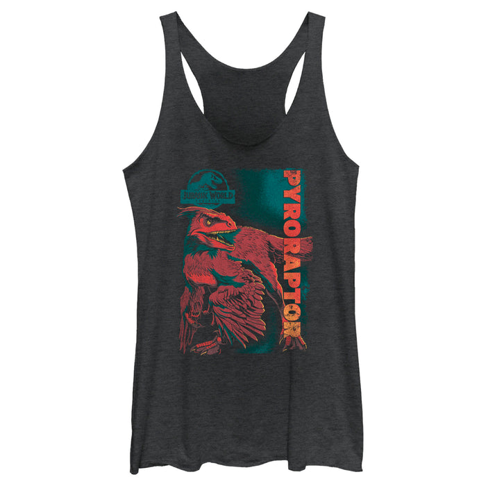 fifth sun Women's Jurassic World: Dominion Pyroraptor Dinosaur Portrait Racerback Tank Top