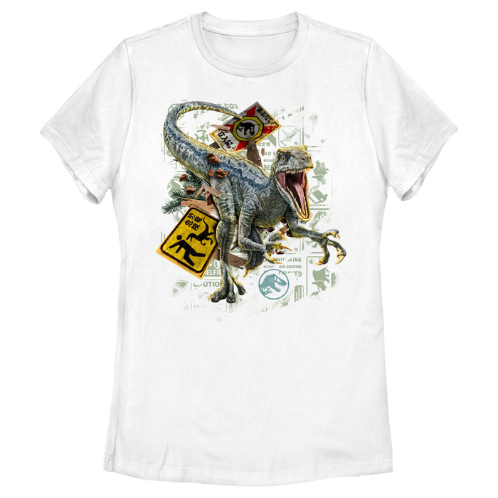 fifth sun Women's Jurassic World: Dominion Velociraptor Here Comes the Attack T-Shirt