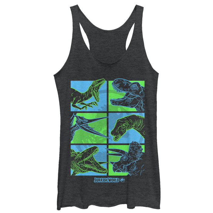 fifth sun Women's Jurassic World: Fallen Kingdom Dino Bingo Racerback Tank Top