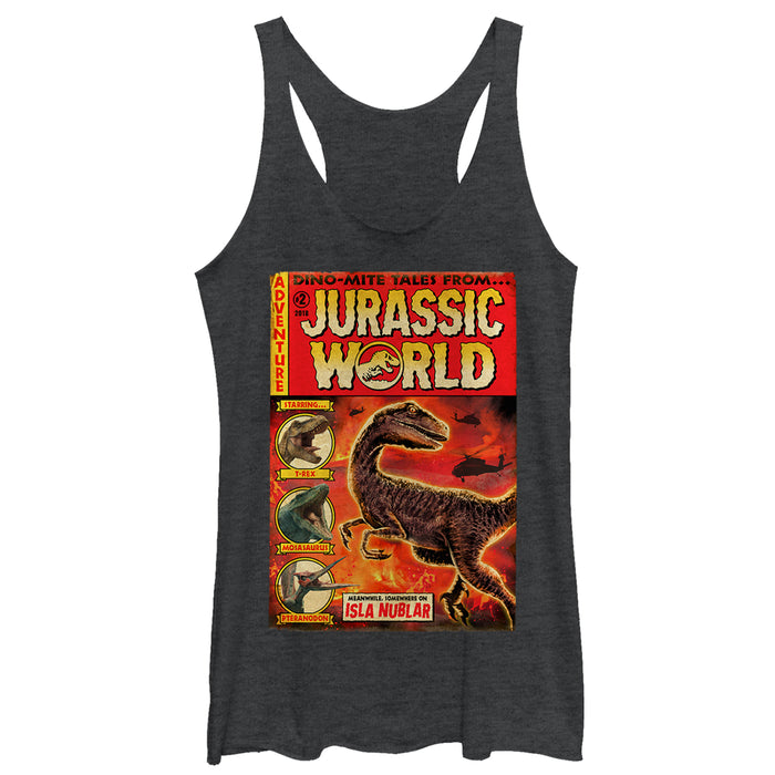 fifth sun Women's Jurassic World: Fallen Kingdom Dino-Mite Tales Racerback Tank Top