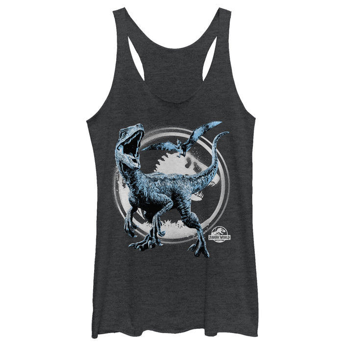 fifth sun Women's Jurassic World: Fallen Kingdom Dinosaur Battle Racerback Tank Top