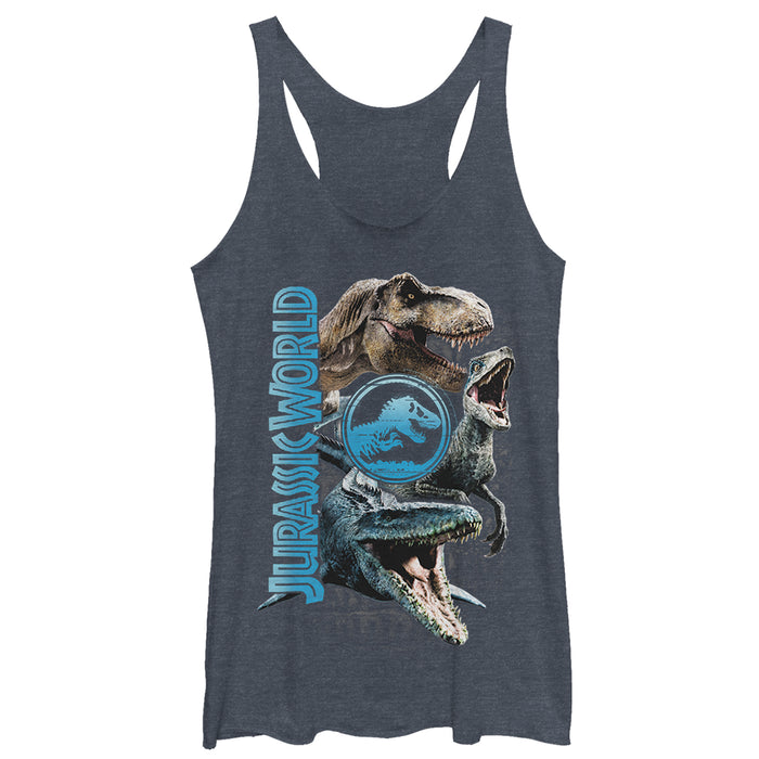 fifth sun Women's Jurassic World: Fallen Kingdom Dinosaur Montage Racerback Tank Top
