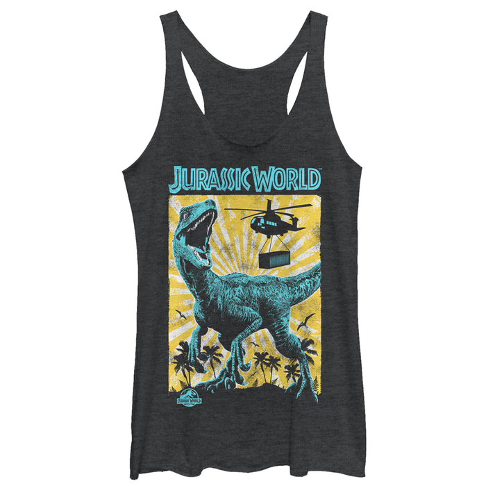 fifth sun Women's Jurassic World: Fallen Kingdom Helicopter Capture Racerback Tank Top