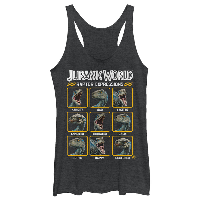 fifth sun Women's Jurassic World: Fallen Kingdom Raptor Expressions Racerback Tank Top