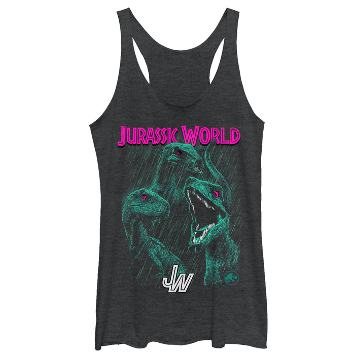 fifth sun Women's Jurassic World: Fallen Kingdom Raptor Eyes Racerback Tank Top