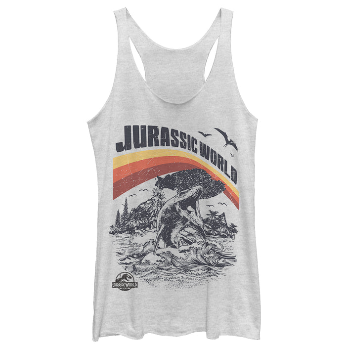 fifth sun Women's Jurassic World: Fallen Kingdom Retro Sea Dino Racerback Tank Top