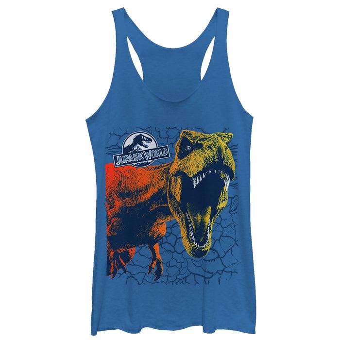 fifth sun Women's Jurassic World: Fallen Kingdom Sharp Teeth Crack Racerback Tank Top