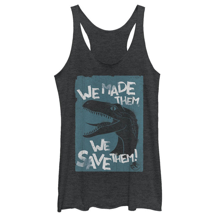 fifth sun Women's Jurassic World: Fallen Kingdom We Save Them Racerback Tank Top