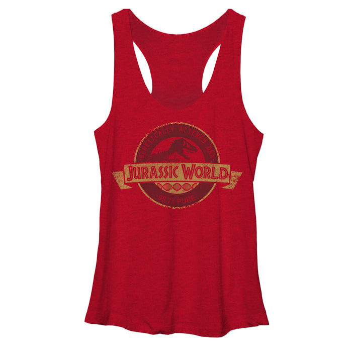 fifth sun Women's Jurassic World Genetically Altered Logo Racerback Tank Top