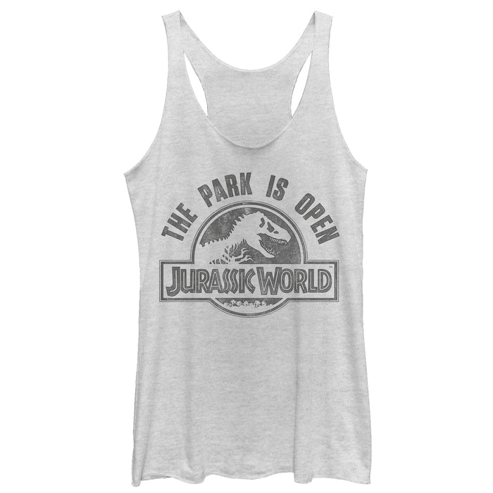 fifth sun Women's Jurassic World Park Open Logo Racerback Tank Top