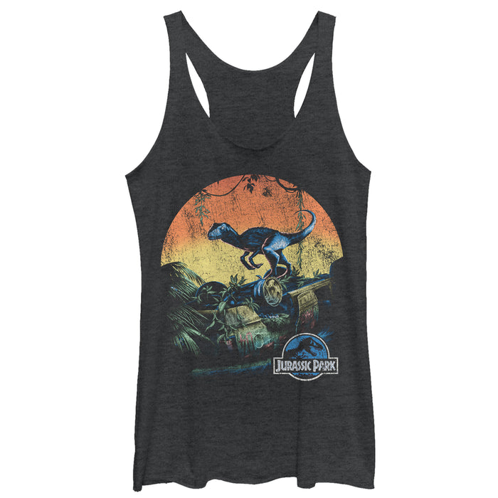 fifth sun Women's Jurassic World Retro Raptor Sunset Racerback Tank Top fifth sun Women's Jurassic World Retro Raptor Sunset Racerback Tank Top