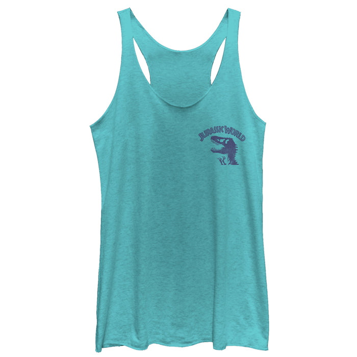 fifth sun Women's Jurassic World Skeleton Logo Badge Racerback Tank Top