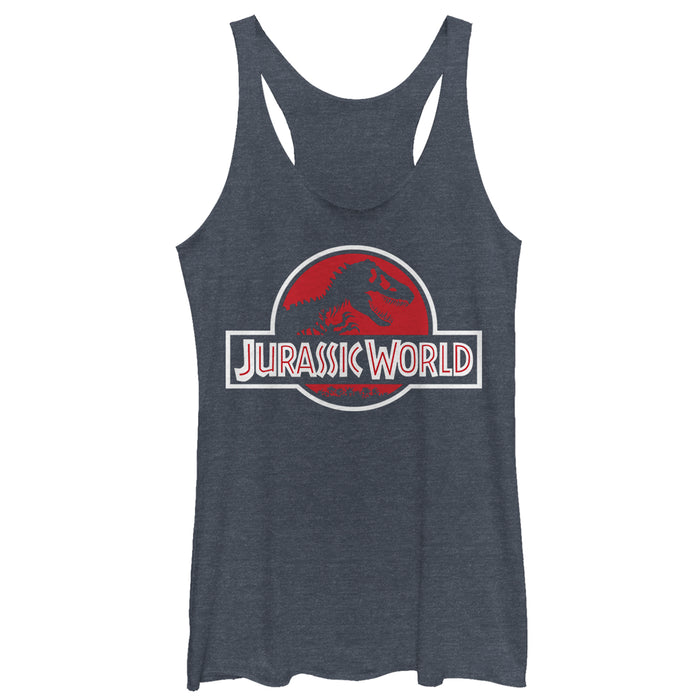 fifth sun Women's Jurassic World Tyrannosaurus Rex Logo Racerback Tank Top