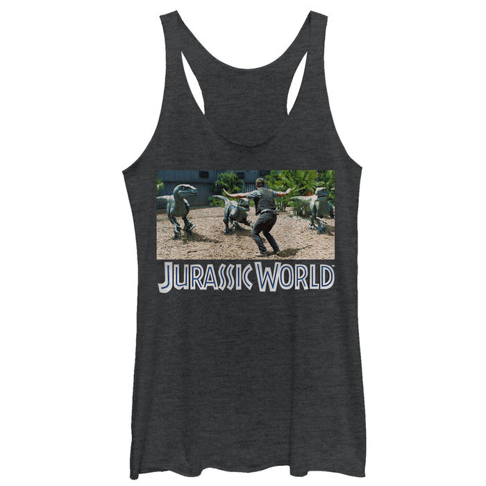 fifth sun Women's Jurassic World Velociraptor Pack Racerback Tank Top