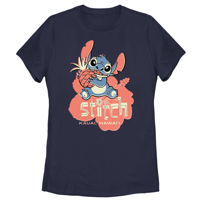 fifth sun Women's Lilo & Stitch Kauai Pineapple Stitch T-Shirt