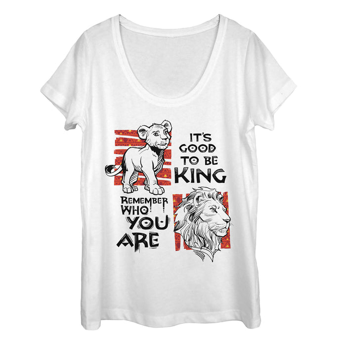 fifth sun Women's Lion King Good to Be King Scoop Neck