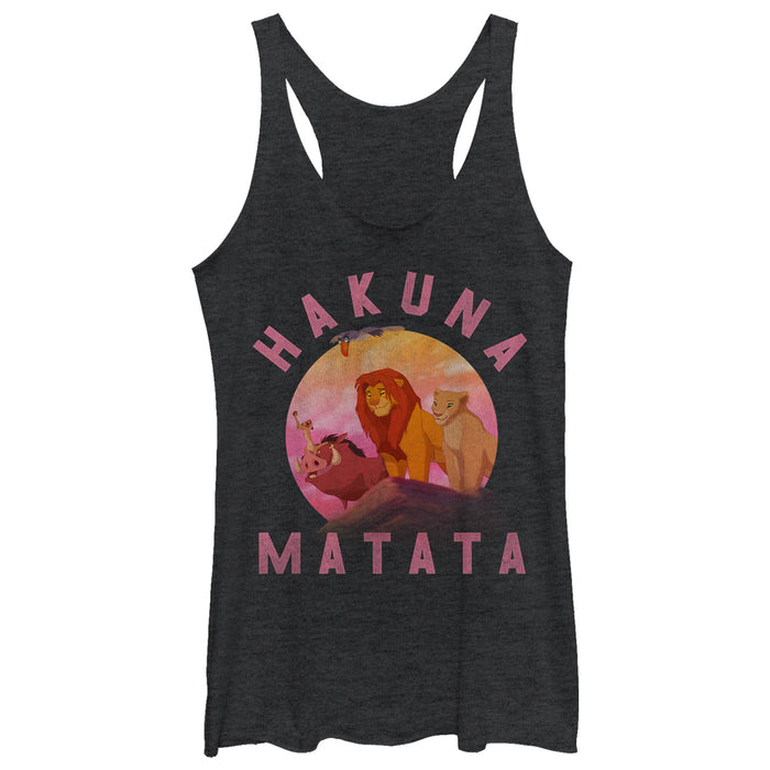 fifth sun Women's Lion King Hakuna Matata Friend Scene Racerback Tank Top