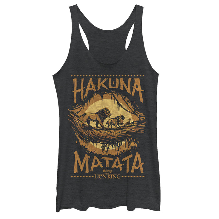 fifth sun Women's Lion King Hakuna Matata Jungle Trio Racerback Tank Top
