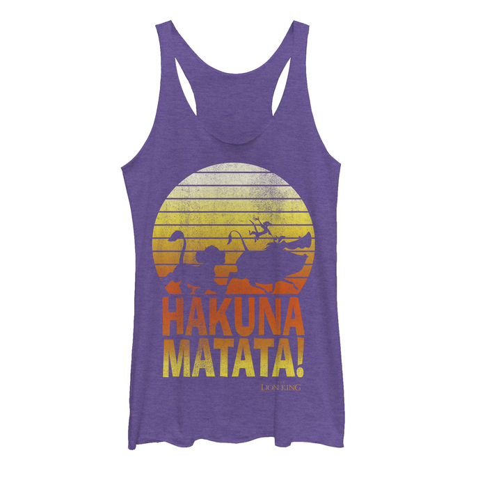 fifth sun Women's Lion King Hakuna Matata Profile Racerback Tank Top