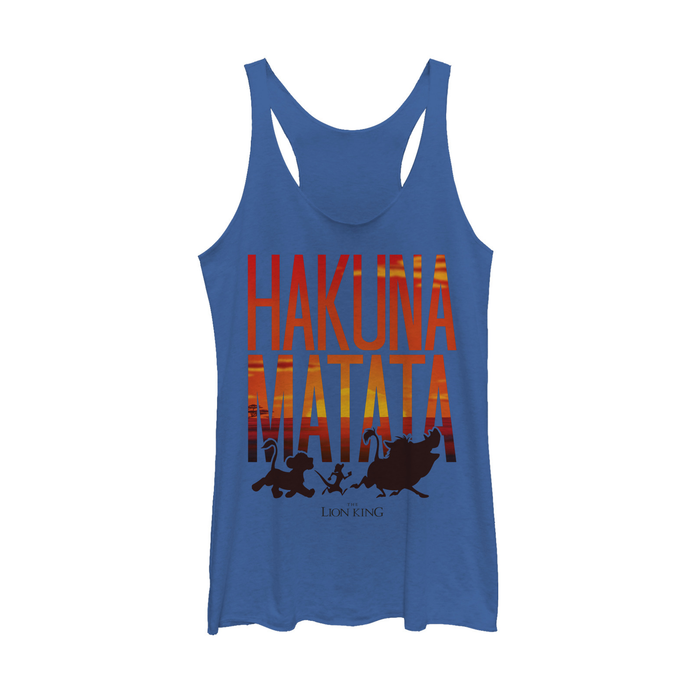 fifth sun Women's Lion King Hakuna Matata Sunset Racerback Tank Top