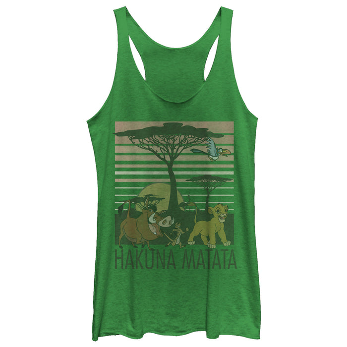 fifth sun Women's Lion King Hakuna Matata Tree Scene Racerback Tank Top