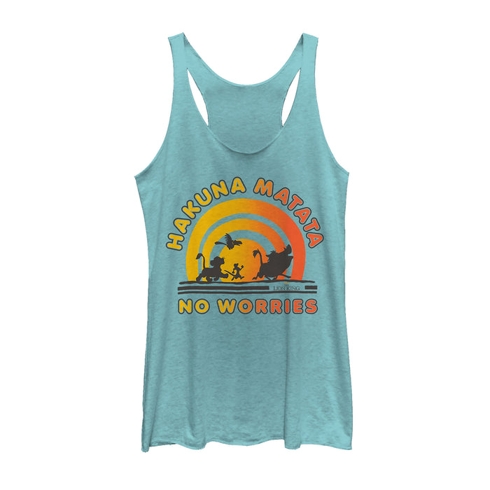 fifth sun Women's Lion King No Worries Vibrant Sunshine Racerback Tank Top