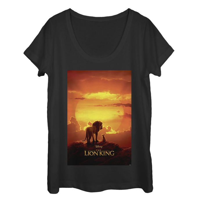 Fifth Sun Women's Lion King Pride Rock Movie Poster Scoop Neck