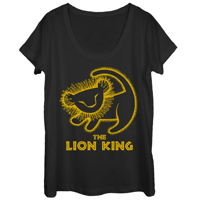 fifth sun Women's Lion King Rafiki Drawing Scoop Neck