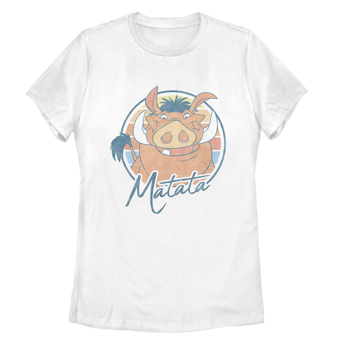 fifth sun Women's Lion King Retro Matata Pumbaa T-Shirt