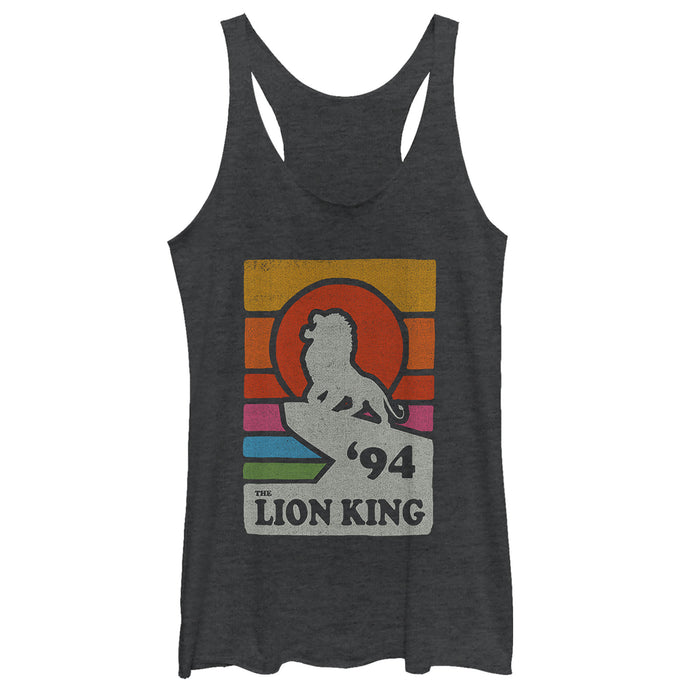 fifth sun Women's Lion King Retro Rainbow '94 Silhouette Racerback Tank Top