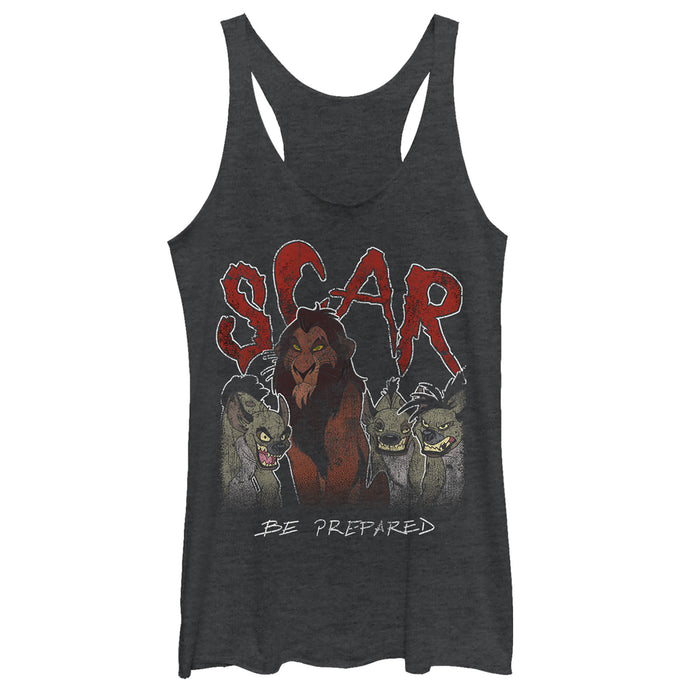 fifth sun Women's Lion King Scar Be Prepared Squad Racerback Tank Top