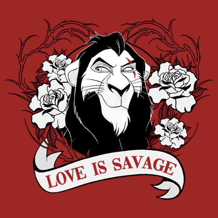 Fifth Sun Women's Lion King Scar Valentine's Day Love Is Savage T-Shirt