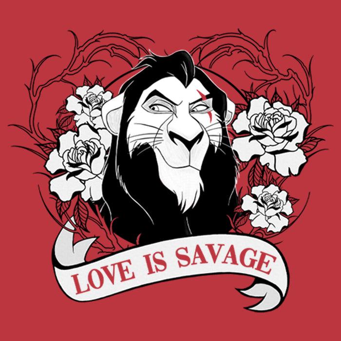 Fifth Sun Women's Lion King Scar Valentine's Day Love Is Savage Racerback Tank Top