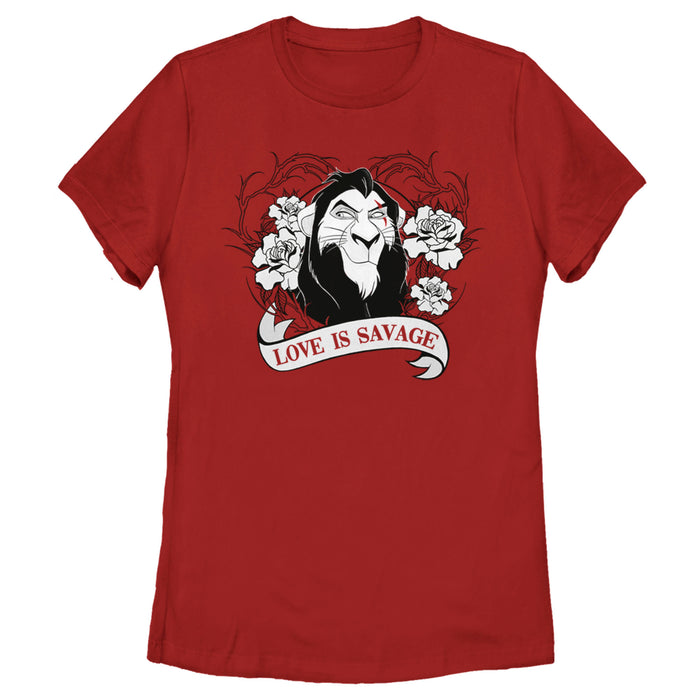 fifth sun Women's Lion King Scar Valentine's Day Love is Savage T-Shirt