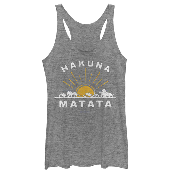 fifth sun Women's Lion King Silhouette Sunrise Racerback Tank Top